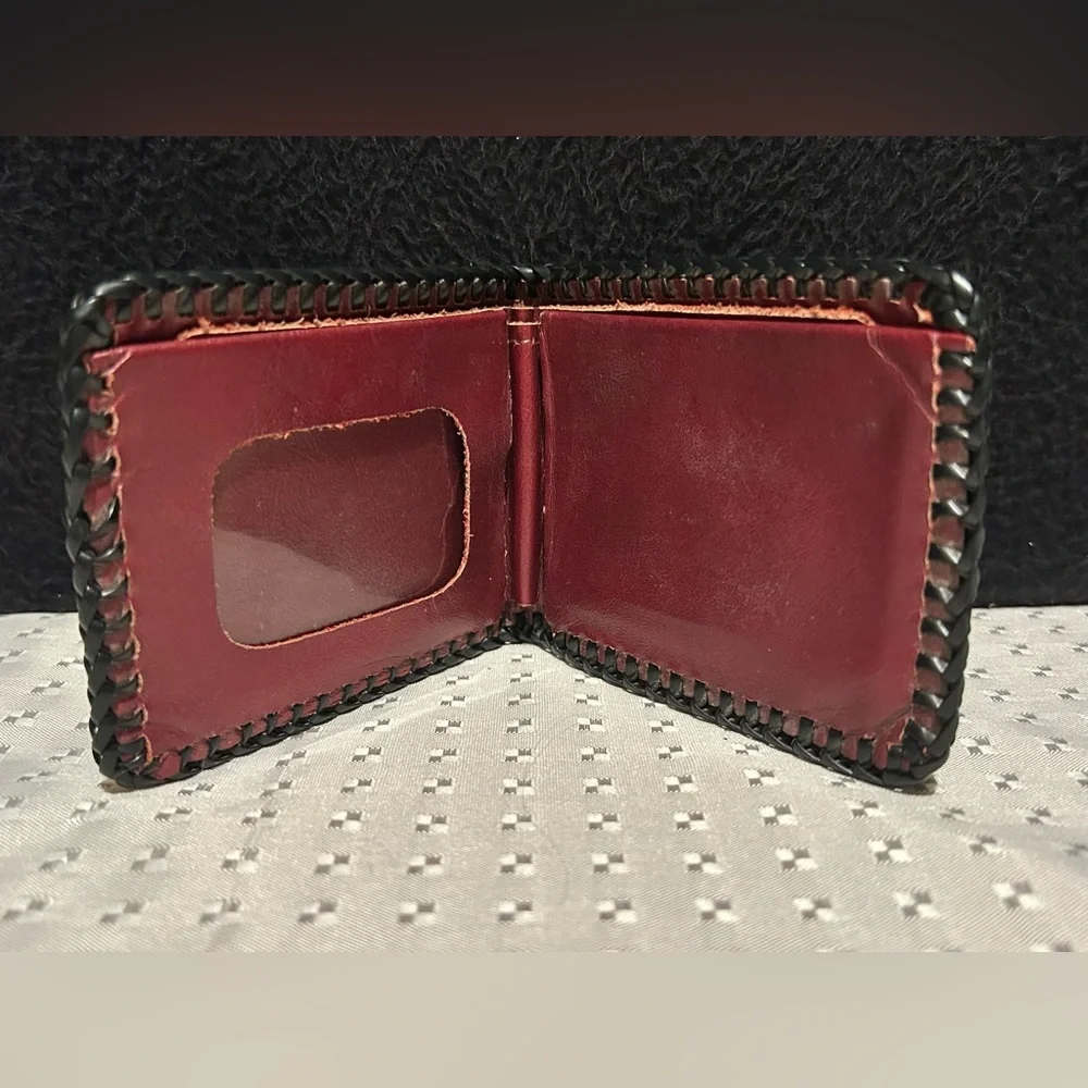 Vintage Hand Tooled Leather Men’s Wallet Cowboy Horse Bifold Handmade Western